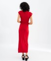 Robe longue en microfibre à manches courtes femme